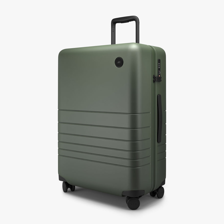 Olive Green | Angled view of Check-In Medium in Olive Green